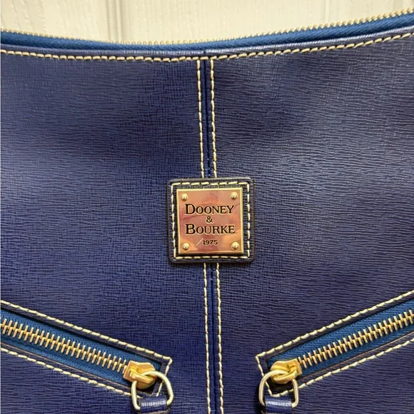 Dooney & Bourke Navy Blue Leather Shoulder Bag - Picture 2 of 11